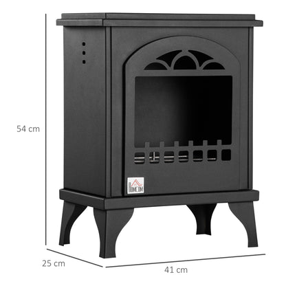 Free Standing Bioethanol Fireplace 7000 BTU Bioethanol Stove with 1.2 L Tank Stainless Steel Fire Snuffer 3H Combustion Time for Indoors 20-25 m² 41x25x54 cm Black