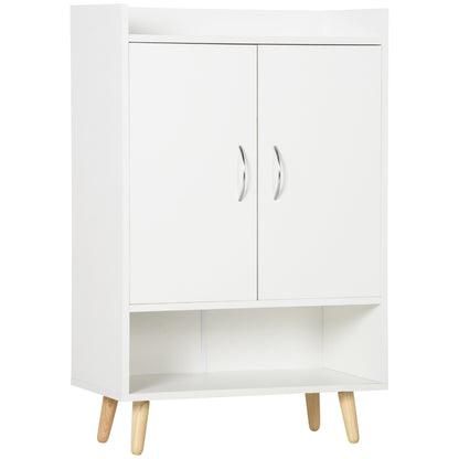 Modern 2-Door Shoe Cabinet with 4 Shelves for 12 Pairs of Shoes, Ideal for Entryway Living Room Bedroom 60x30x92 cm White