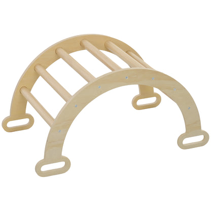 Kids Climbing Arch, Baby Arch, Baby Motor Skills Course, Indoor Wooden Rocking Play Area for Boys & Girls, Toddlers 18-48 Months, Natural Wood Finish