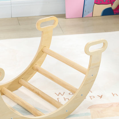 Kids Climbing Arch, Baby Arch, Baby Motor Skills Course, Indoor Wooden Rocking Play Area for Boys & Girls, Toddlers 18-48 Months, Natural Wood Finish