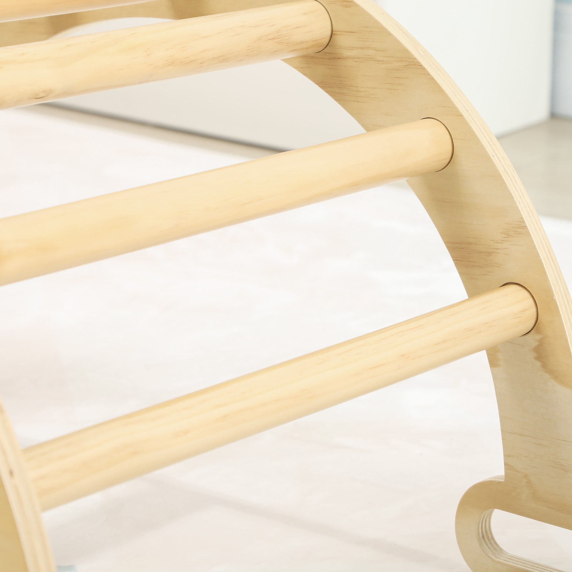 Kids Climbing Arch, Baby Arch, Baby Motor Skills Course, Indoor Wooden Rocking Play Area for Boys & Girls, Toddlers 18-48 Months, Natural Wood Finish
