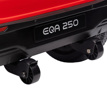 Kids Electric Car 3-8 Years with Mercedes Benz EQA 12V License, Remote Control, Headlights and Horn, 111.5x69x52.5 cm, Red and Black