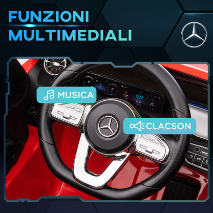 Kids Electric Car 3-8 Years with Mercedes Benz EQA 12V License, Remote Control, Headlights and Horn, 111.5x69x52.5 cm, Red and Black