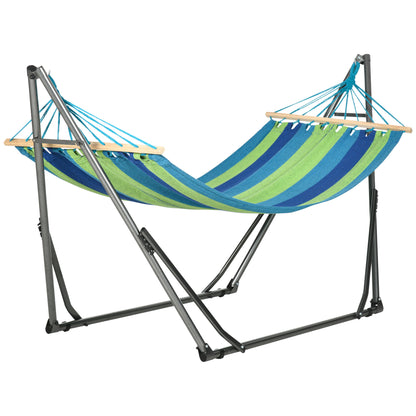 Self-standing Foldable Hammock Stand, Cotton Hammock and Steel Frame, Max capacity 120kg, 270x100x94cm