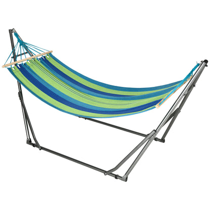 Self-standing Foldable Hammock Stand, Cotton Hammock and Steel Frame, Max capacity 120kg, 270x100x94cm