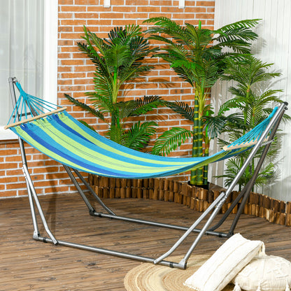 Self-standing Foldable Hammock Stand, Cotton Hammock and Steel Frame, Max capacity 120kg, 270x100x94cm