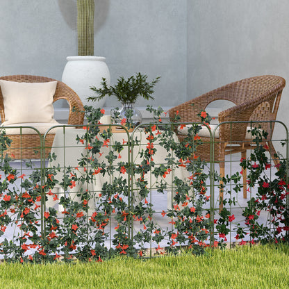 6-Piece Trellis Set, Plant Holder, Trellis, Garden Plant Supporting Rods, Garden Trellises for Climbing Plants, Balcony, Steel, Green, 40 x 90 cm
