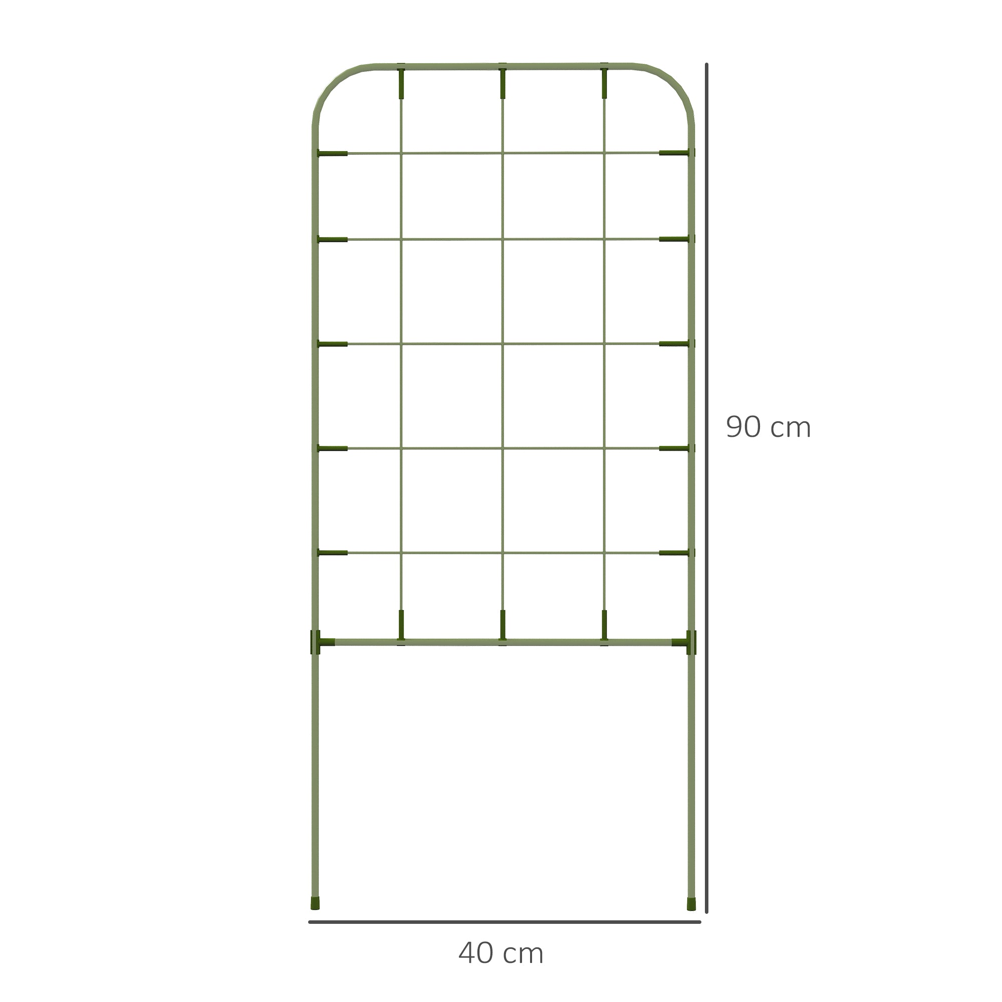 6-Piece Trellis Set, Plant Holder, Trellis, Garden Plant Supporting Rods, Garden Trellises for Climbing Plants, Balcony, Steel, Green, 40 x 90 cm