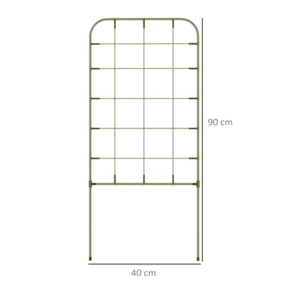 6-Piece Trellis Set, Plant Holder, Trellis, Garden Plant Supporting Rods, Garden Trellises for Climbing Plants, Balcony, Steel, Green, 40 x 90 cm