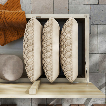 172L Wood Garden Storage Chest with Struts, for Outdoor - 120L x 55W x 45H cm