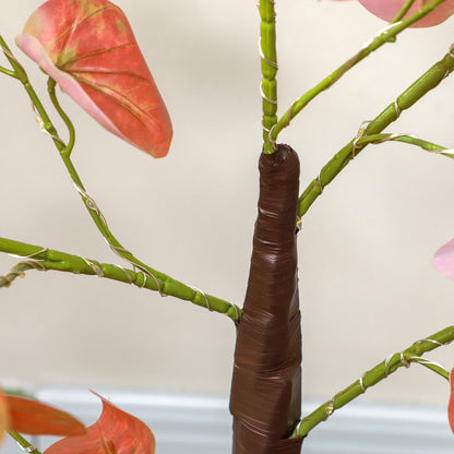 Autumnal Artificial Eucalyptus Tree 120 cm Tree Lamp with 175 LED Lights and Base Christmas Decoration for Indoors and Outdoors Orange