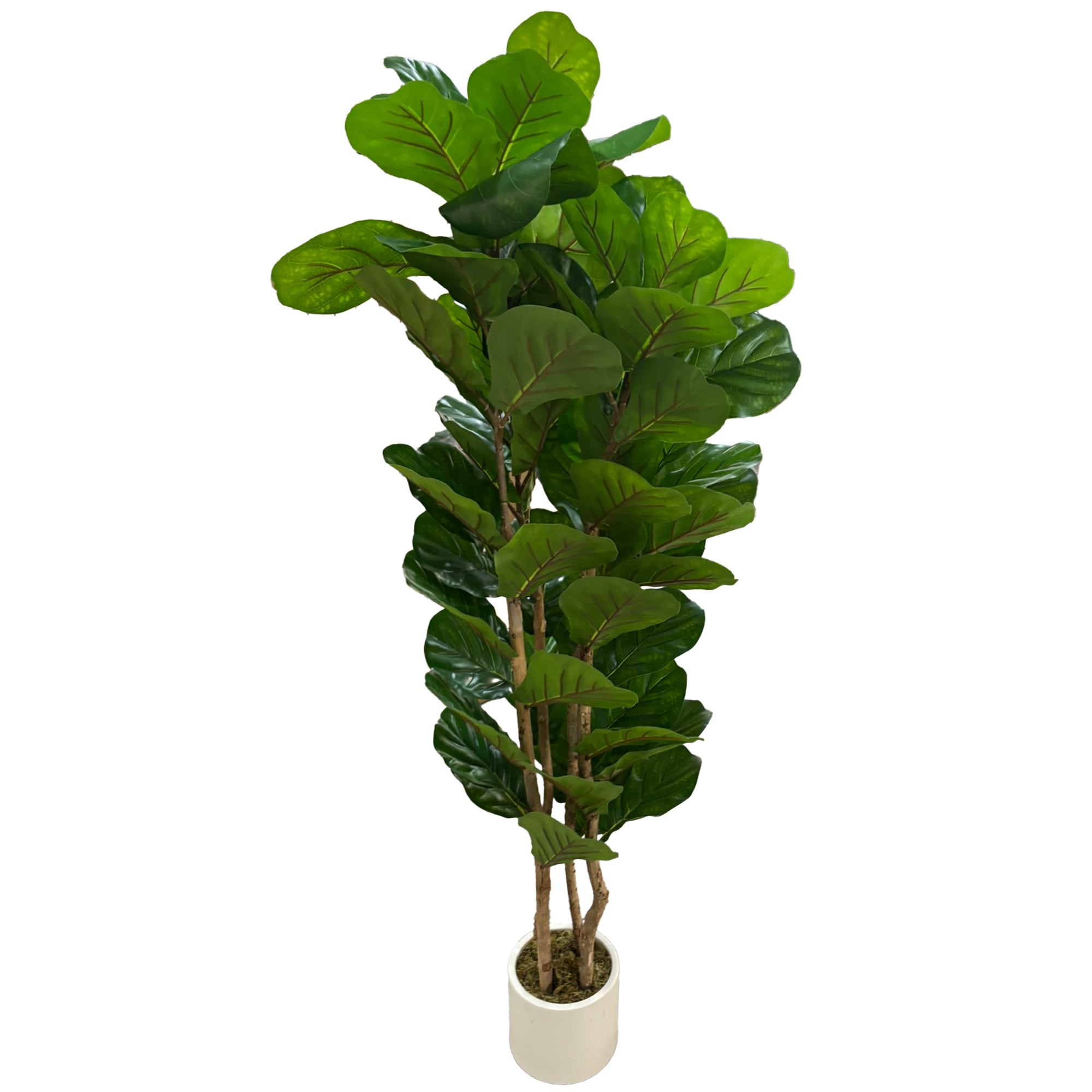Artificial Fiddle Leaf Fig Tree, 150 cm (59 in) – 71 Leaves, Solid Wood Trunk, Pre-Potted Faux Plant, Lifelike Plastic Foliage for Living Room, Bedroom, Office, Garden