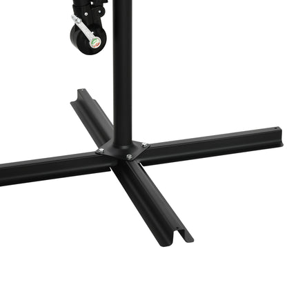 Offset Octagonal Umbrella 360 ° Rotating Crank with Mosquito Net and Cross Base Ø 295 x 242H cm - Green