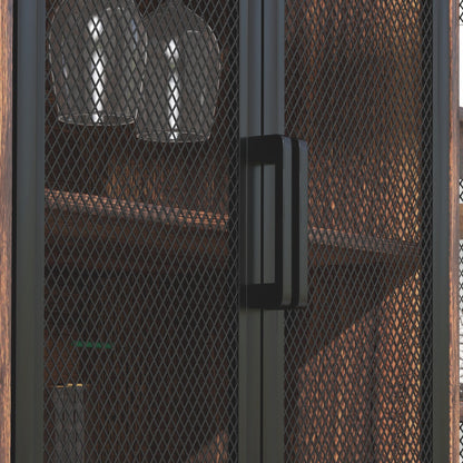 Industrial Kitchen Sideboard Buffet Cabinet with 6 Open Shelves Glass Holder and Adjustable Shelf for Dining Room Bar 120x40x76 cm Rustic Brown