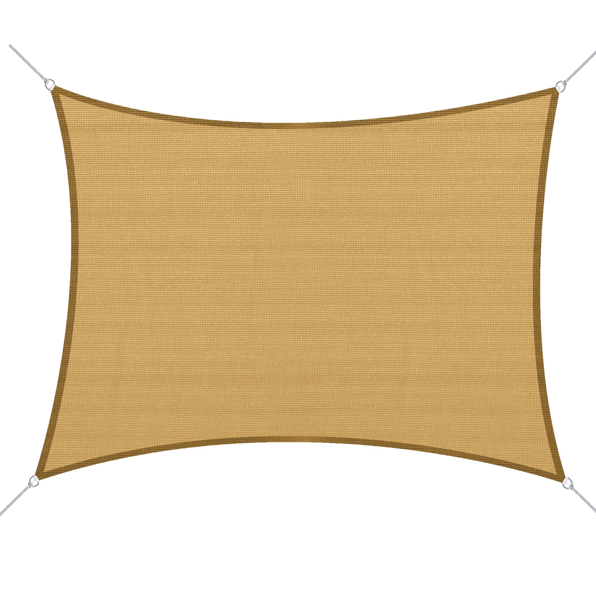 Rectangular HDPE Sun Shade Sail 6W x 4L meters Yellow