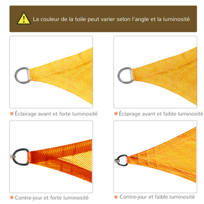 Rectangular HDPE Sun Shade Sail 6W x 4L meters Yellow