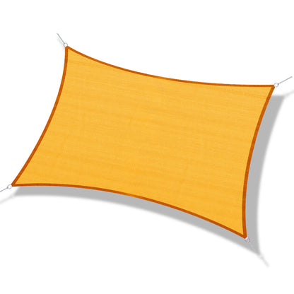 Rectangular HDPE Sun Shade Sail 6W x 4L meters Yellow