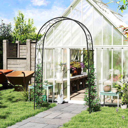 Rose Arch, Steel Garden Arch for Climbing Plants, 125 x 37 x 230 cm Trellis, Garden Decoration, Black