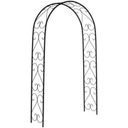 Rose Arch, Steel Garden Arch for Climbing Plants, 125 x 37 x 230 cm Trellis, Garden Decoration, Black