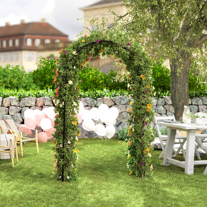 Rose Arch, Steel Garden Arch for Climbing Plants, 125 x 37 x 230 cm Trellis, Garden Decoration, Black