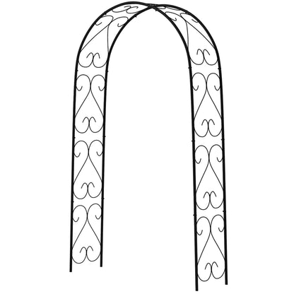 Rose Arch, Steel Garden Arch for Climbing Plants, 125 x 37 x 230 cm Trellis, Garden Decoration, Black