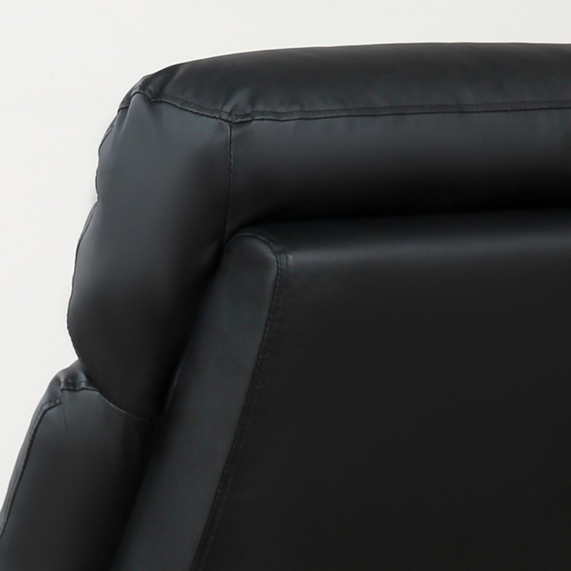 Reclining Relax Armchair, Adjustable and Ergonomic, in PU Leather with Padding, for Home and Office, 65x92x100 cm, Black