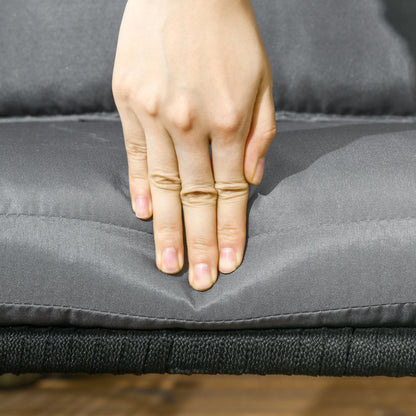 2-Piece Garden Chairs with Cushions Outdoor Furniture Set in Boho Style Patio Chair, Metal Frame, 57 x 60 x 71 cm, Black