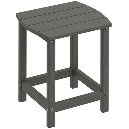 Patio Side Table 19 x 14.6 x 18.1 in, Weatherproof HDPE Balcony Table, Outdoor Dining & Camping Accent Table, Gray