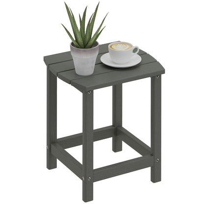 Patio Side Table 19 x 14.6 x 18.1 in, Weatherproof HDPE Balcony Table, Outdoor Dining & Camping Accent Table, Gray