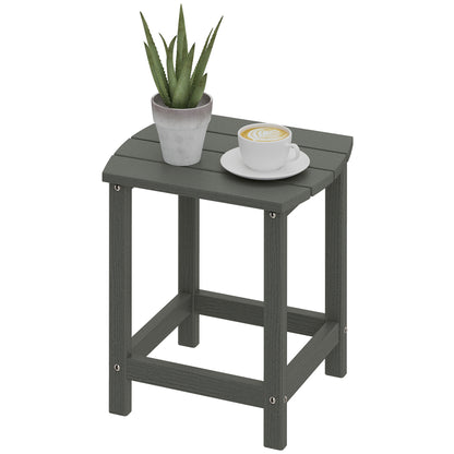 Patio Side Table 19 x 14.6 x 18.1 in, Weatherproof HDPE Balcony Table, Outdoor Dining & Camping Accent Table, Gray