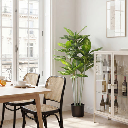 Artificial Calathea Plant, 150 cm (59 in) with Cement Pot — Indoor