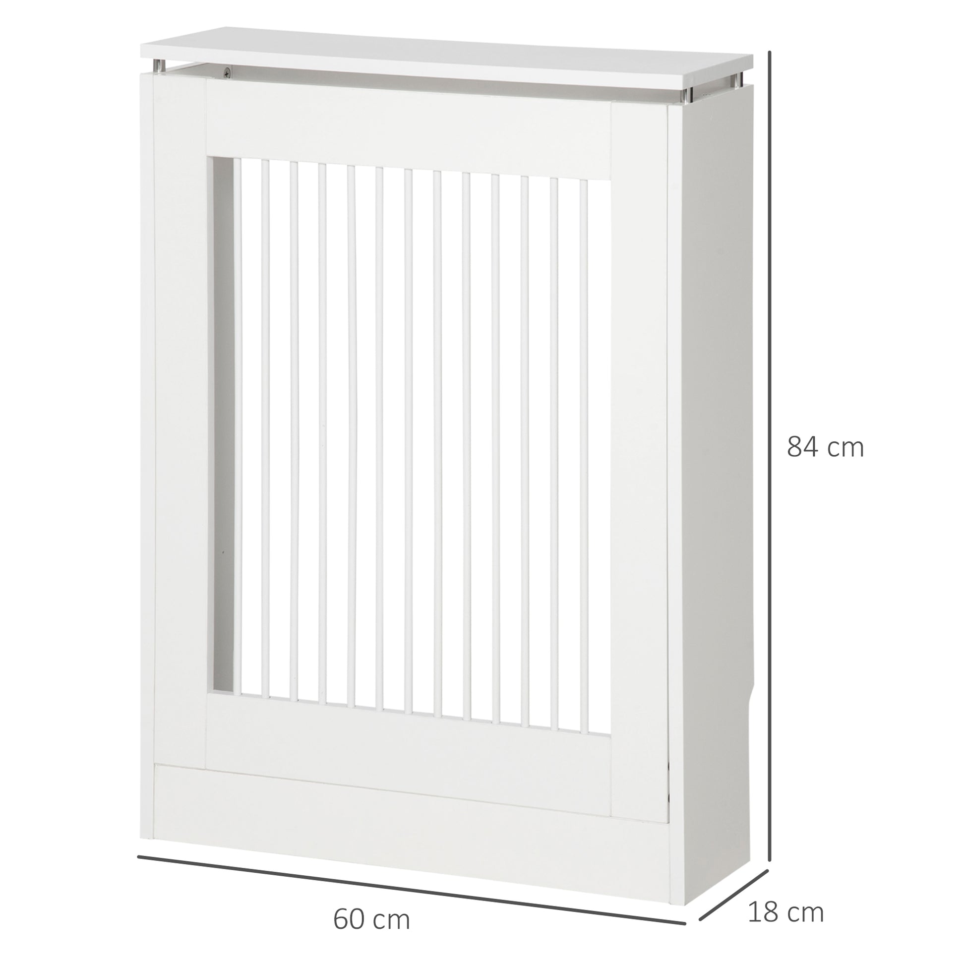 Radiator Cover Modern MDF Painted Radiator Cover with Top Shelf for Living Room Bedroom Office 60x18x84 cm White