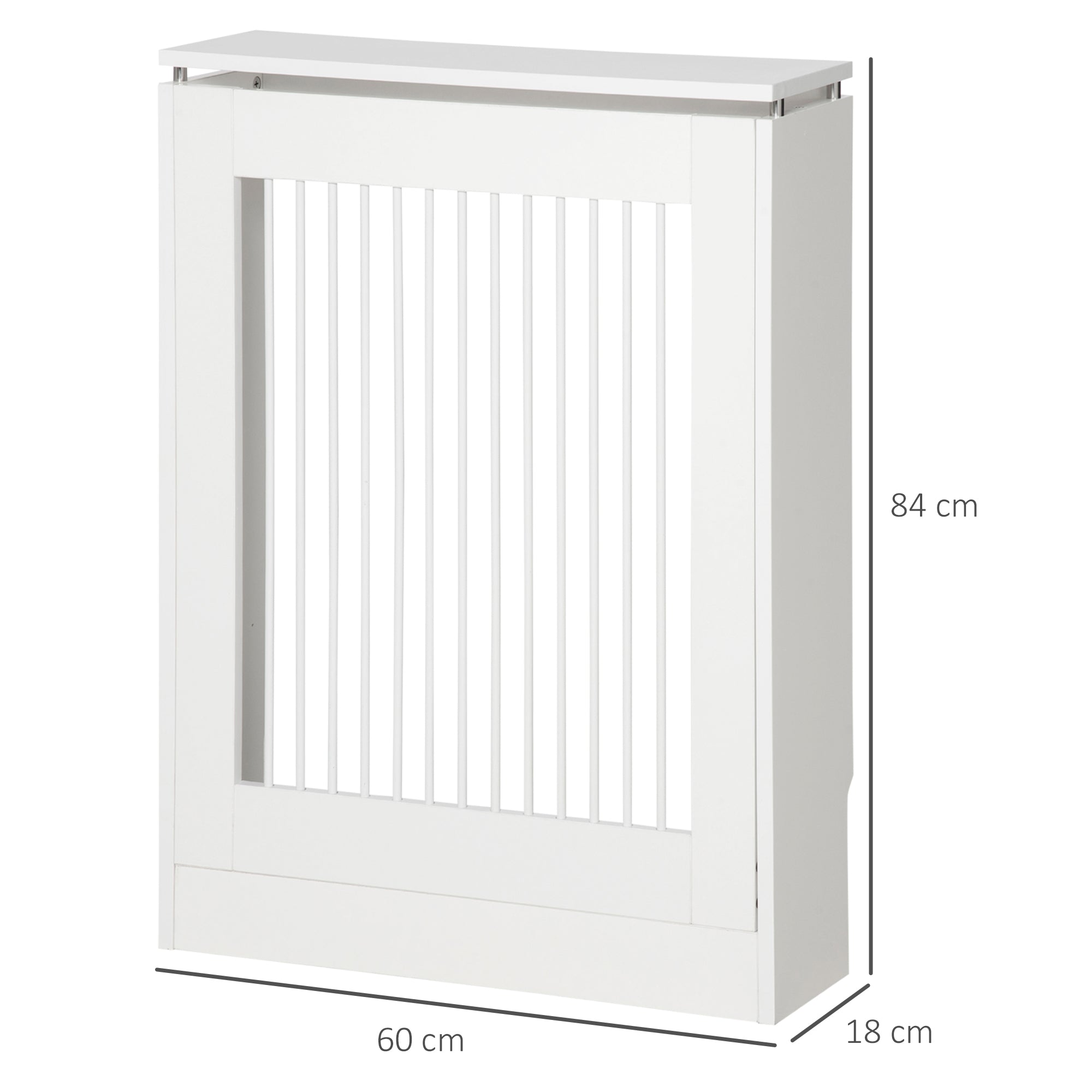 Radiator Cover Modern MDF Painted Radiator Cover with Top Shelf for Living Room Bedroom Office 60x18x84 cm White