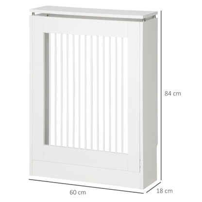 Radiator Cover Modern MDF Painted Radiator Cover with Top Shelf for Living Room Bedroom Office 60x18x84 cm White