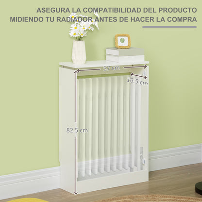 Radiator Cover Modern MDF Painted Radiator Cover with Top Shelf for Living Room Bedroom Office 60x18x84 cm White