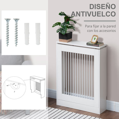 Radiator Cover Modern MDF Painted Radiator Cover with Top Shelf for Living Room Bedroom Office 60x18x84 cm White