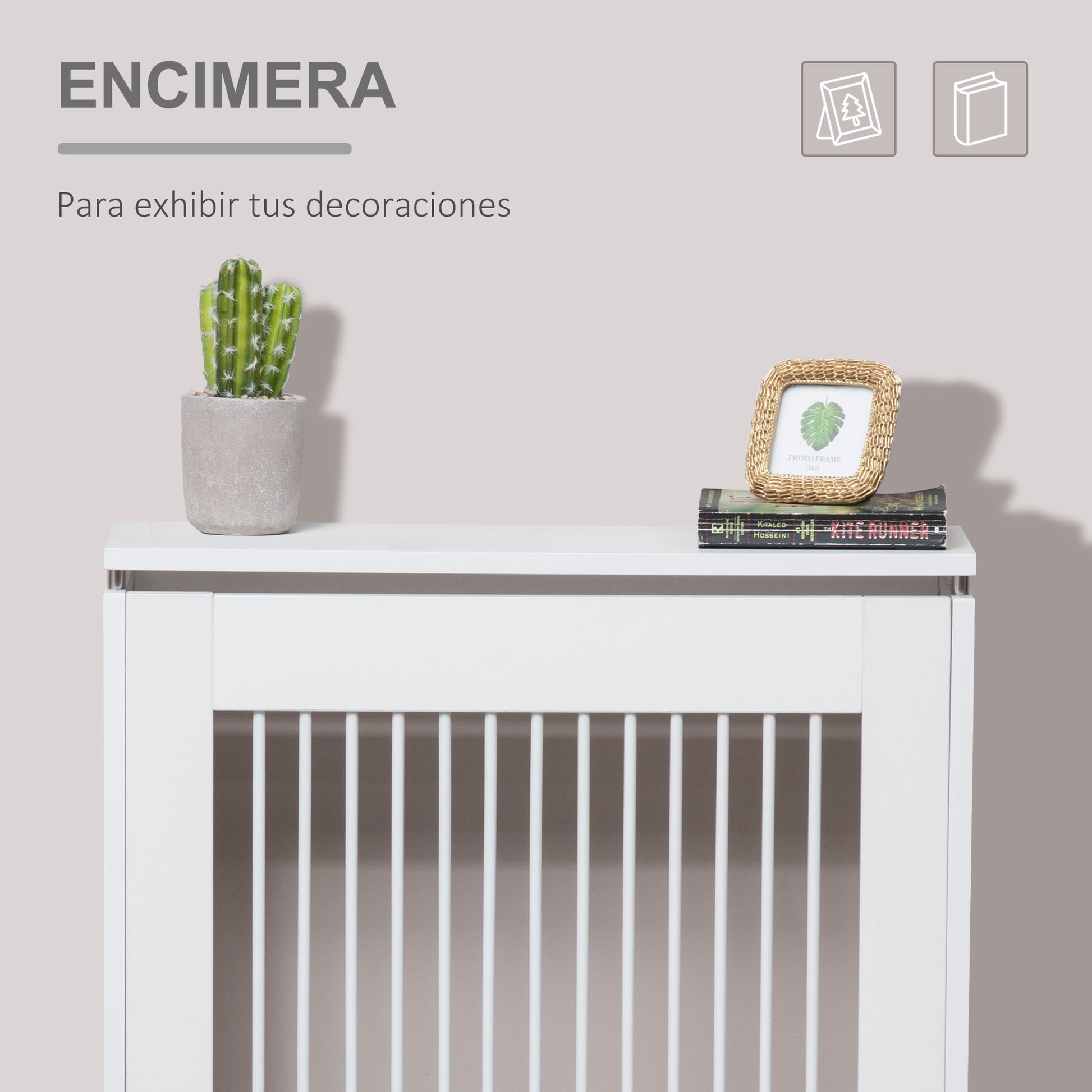 Radiator Cover Modern MDF Painted Radiator Cover with Top Shelf for Living Room Bedroom Office 60x18x84 cm White