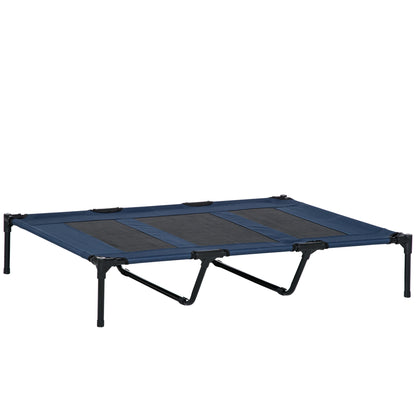 Dog Bed Outdoor Dog Cot Cat Bed Pet Bed Sleeping Place Metal Oxford Fabric Dark Blue 122 x 92 x 23 cm