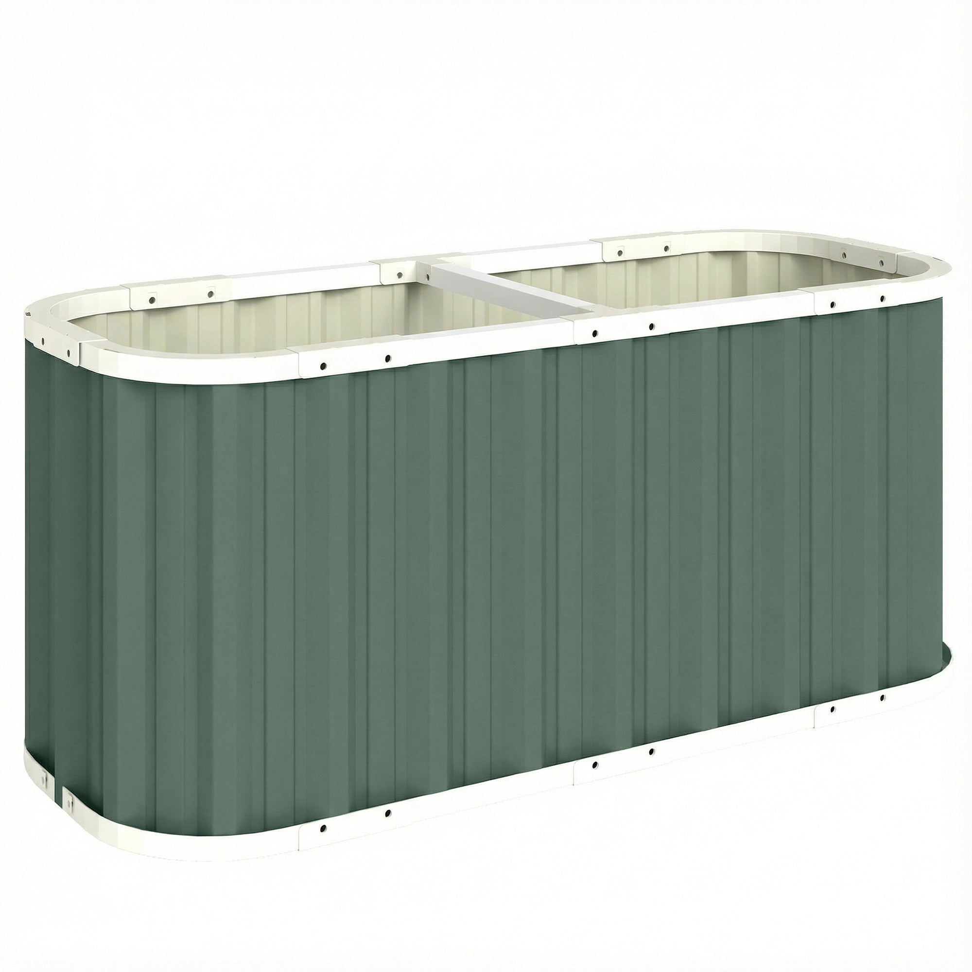 Galvanized Raised Metal Garden Bed, 136 x 53 x 61 cm (53.5" x 20.9" x 24") — Deep Planter with Protective Edges, Plant Labels & Gloves, Open-Bottom Herb Tray, Easy Assembly for Garden & Balcony