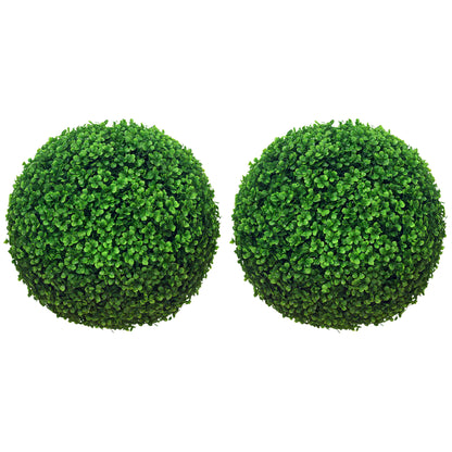 2-Pack Large Artificial Boxwood Ball Ø40 cm, UV-Resistant Fake Plant in Pot, Plastic Artificial Plants, Realistic Decor for Living Room Bedroom Office Garden Gift