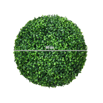 2-Pack Large Artificial Boxwood Ball Ø40 cm, UV-Resistant Fake Plant in Pot, Plastic Artificial Plants, Realistic Decor for Living Room Bedroom Office Garden Gift