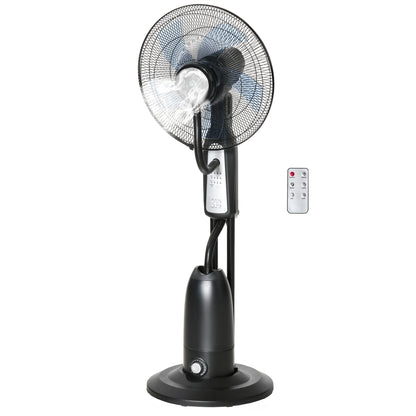 Water Cooled Pedestal Fan with Mist Spray, Remote Control, 3 Speeds, 2.8 L Water Tank, Timer Function, Oscillating, 90 W Water Fan, 120 cm