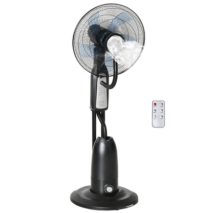 Water Cooled Pedestal Fan with Mist Spray, Remote Control, 3 Speeds, 2.8 L Water Tank, Timer Function, Oscillating, 90 W Water Fan, 120 cm