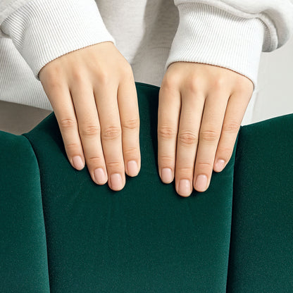 Shell Armchair Living Room Bedroom with Backrest and Velvet Cushion Hevea Wood Legs 66L x 66W x 78.5H cm, Green