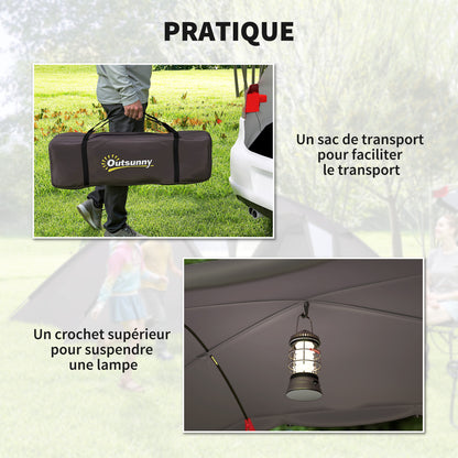 Family Camping Tent for 4-6 People, 3000mm Waterproof Tunnel Tent with 2 Doors, Windows, Carry Bag, Groundsheet for Camping Travel Hiking Garden, Black