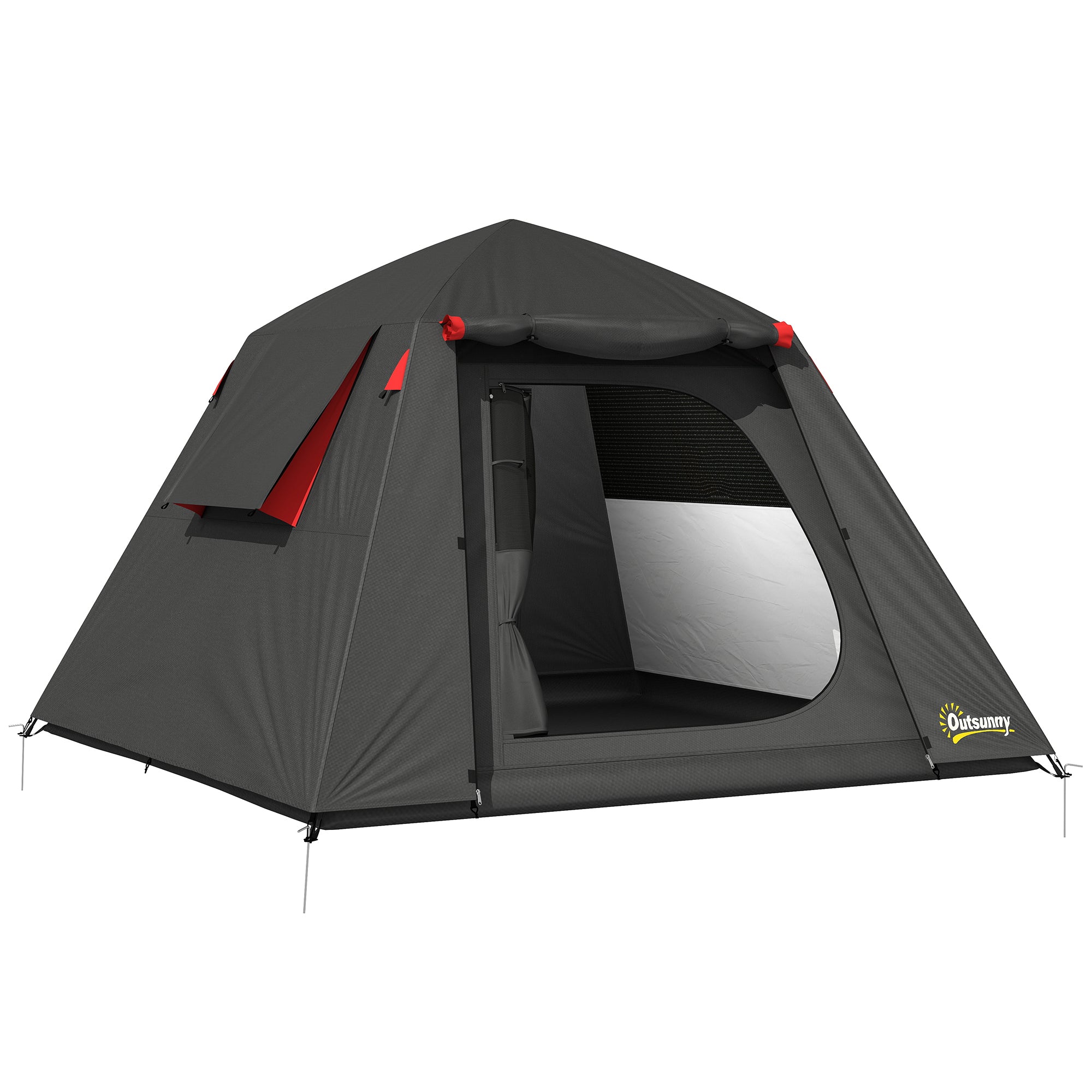 2-Person Camping Tent, 3000 mm Waterproof & Windproof Dome with 2 Doors, 2 Mesh Windows, 2 Side Windows, Carry Bag & Lantern Hook – Camping/Trekking/Travel