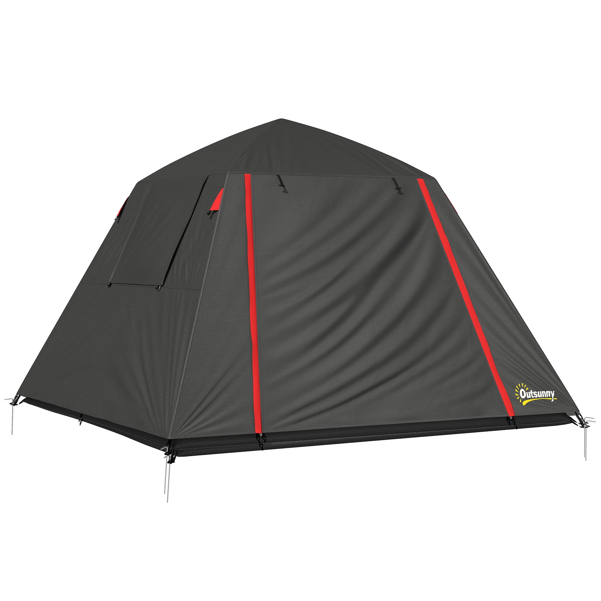 2-Person Camping Tent, 3000 mm Waterproof & Windproof Dome with 2 Doors, 2 Mesh Windows, 2 Side Windows, Carry Bag & Lantern Hook – Camping/Trekking/Travel