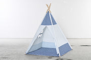 Children's Teepee Tent for +3 Years Old Wooden Kids Tipi with Window Mat and Carrying Bag for Indoors and Outdoors 120x120x155 cm Gray