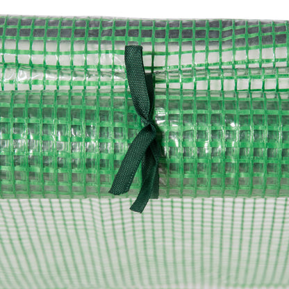 Mini Garden Greenhouse Mini Tunnel Greenhouse 180L x 90W x 90H cm Pointed Roof Steel High Density 140 g/m² Anti-UV 2 Roll-Up Windows with Zip Green