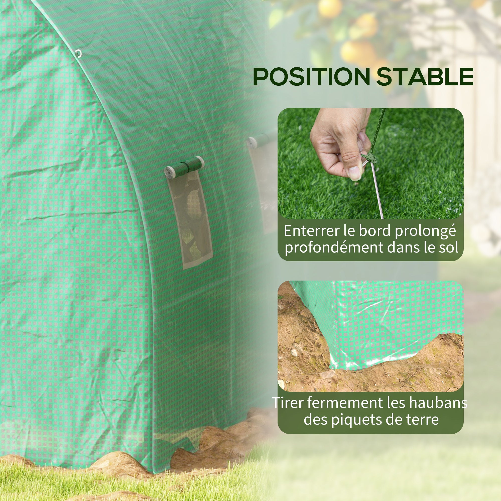 6m² Garden Tunnel Greenhouse Tomato Greenhouse with Integrated Watering System 3L x 2W x 2H m Reinforced Steel + High-Density PE 140 g/m² 6 Windows Roll-Up Door Green